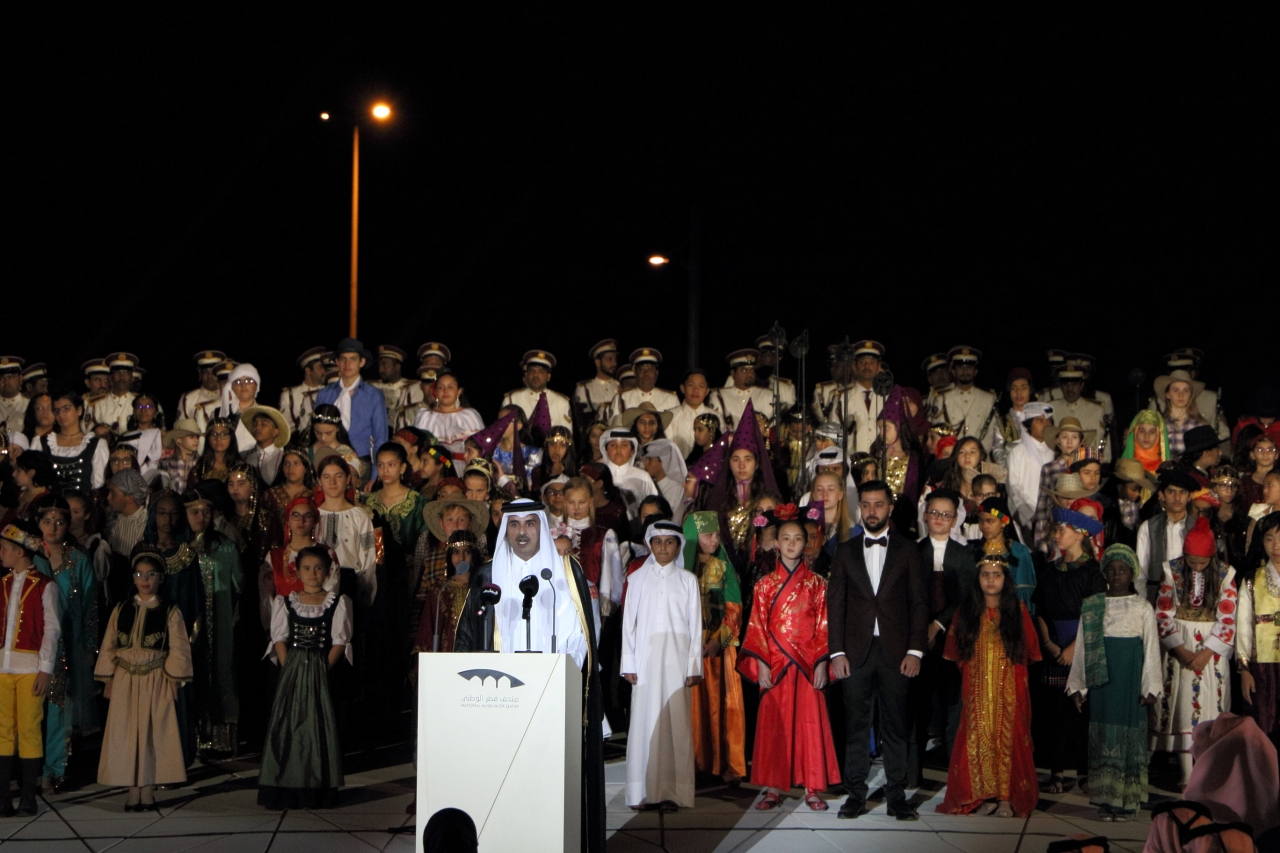 카타르 국립박물관 개관식에서 발언하고 있는 카타르 국왕_Sheikh Tamim Bin Hamad Al Thani_Amir of the State of Qatar.(사진제공=현대건설)