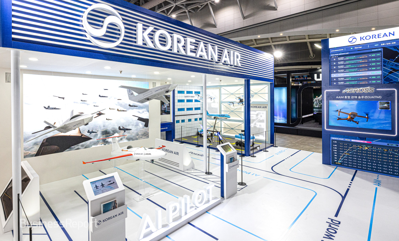 대한항공은 15일부터 사흘간 인천 연수구 송도컨벤시아에서 개최되는 ‘2026 대한민국 드론·UAM 박람회’에 참가한다. '2026 대한민국 드론·UAM 박람회' 대한항공 부스 전경.